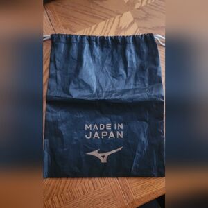 Mizuno Black Drawstring Bag with Gold Text